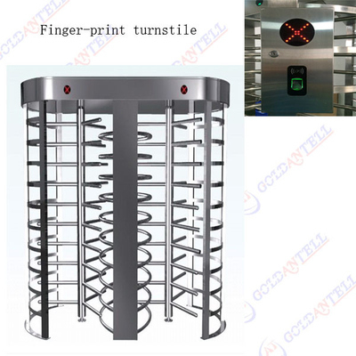 Mifare Card Automatic Full Height Turnstiles Prison / Bank / Construction IP62 50Hz