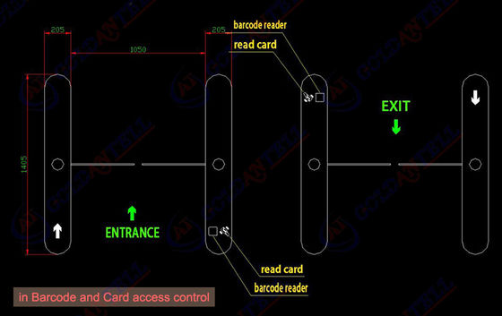 IP54 Rated Swing Barrier Gate with 0.6 Second Sliding Speed and 35-40 Persons/Minute Flow Rate
