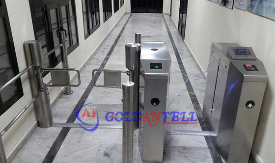 304 Stainless Steel Flap Turnstile with Brushed Motor and LED Light Color Optional for Attendance Record