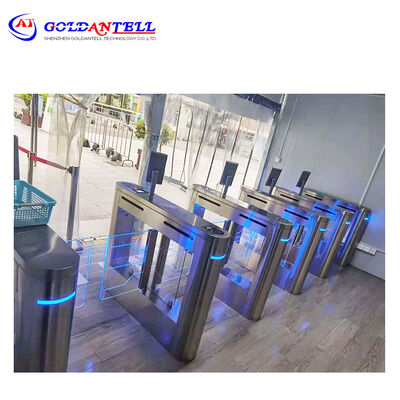 Waterproof Indoor & Outdoor Pedestrian Biometric Access Control Turnstile Gate Swing Barrier Facial Recognition Turnstiles