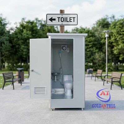 Durable 1.1m Single Cabin Portable Toilet with Shower Steel Frame Prefabricated Mobile WC Sentry Washroom for Farms