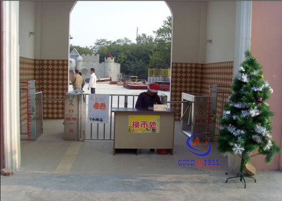 Fingerprint ESD Barcode ID / IC Card Access Control Rfid Tripod Turnstile for Subway Station