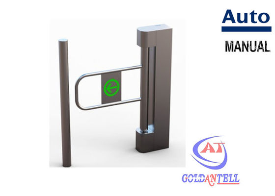 Pedestrian access swing barrier gate with biometric recognition system / ESD system